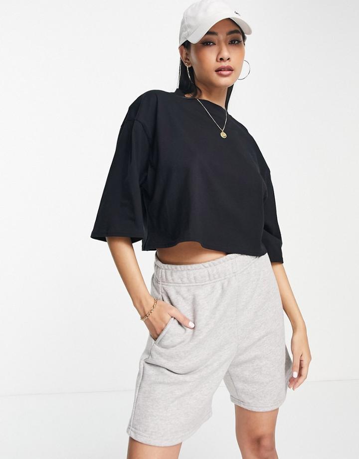 Asos Design Clean Boxy Crop T-shirt In Black