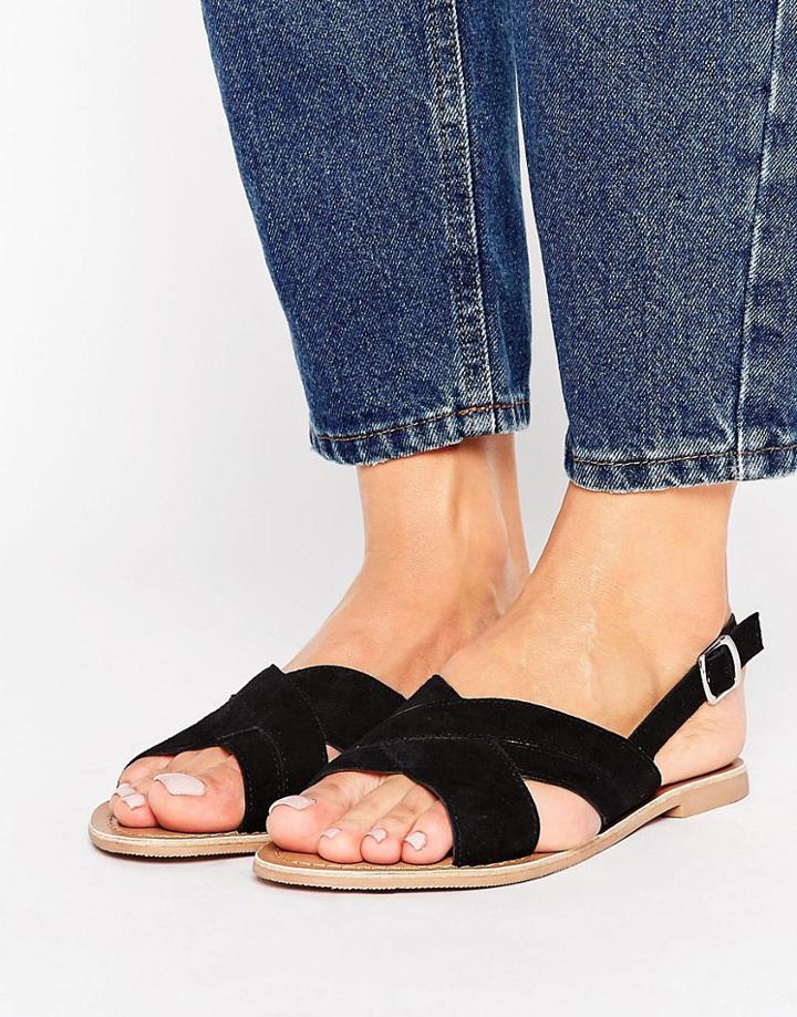 New Look Cross Strap Sandal - Black
