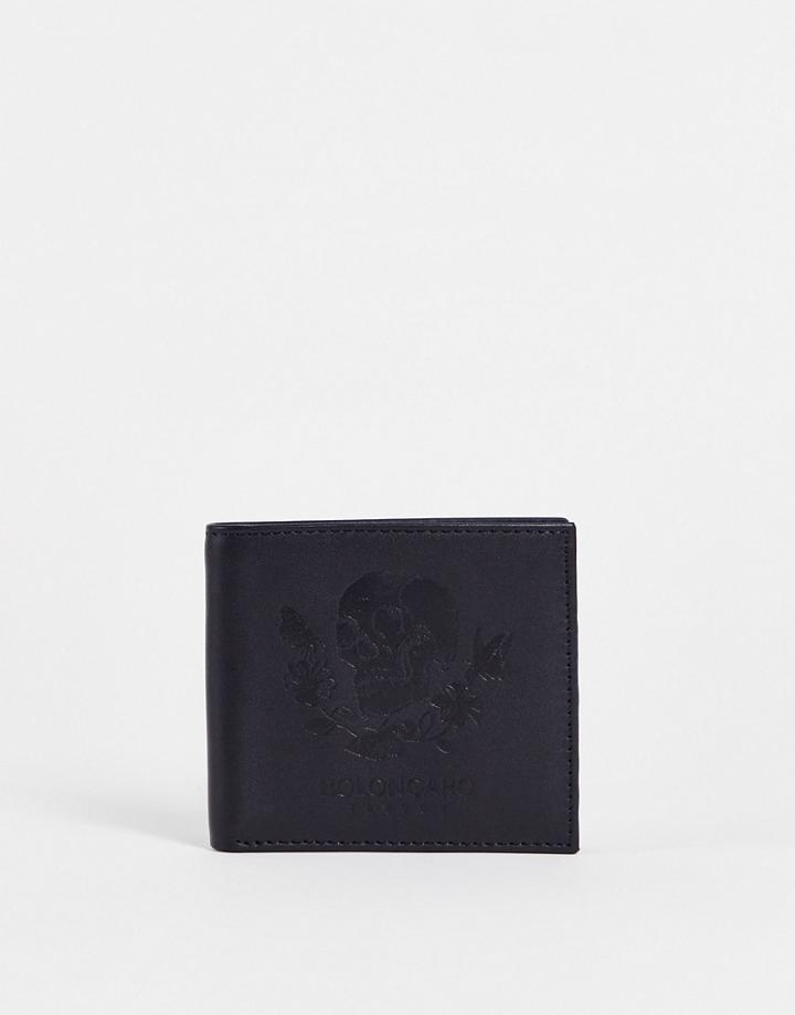 Bolongaro Trevor Moth Skull Billfold Wallet In Black