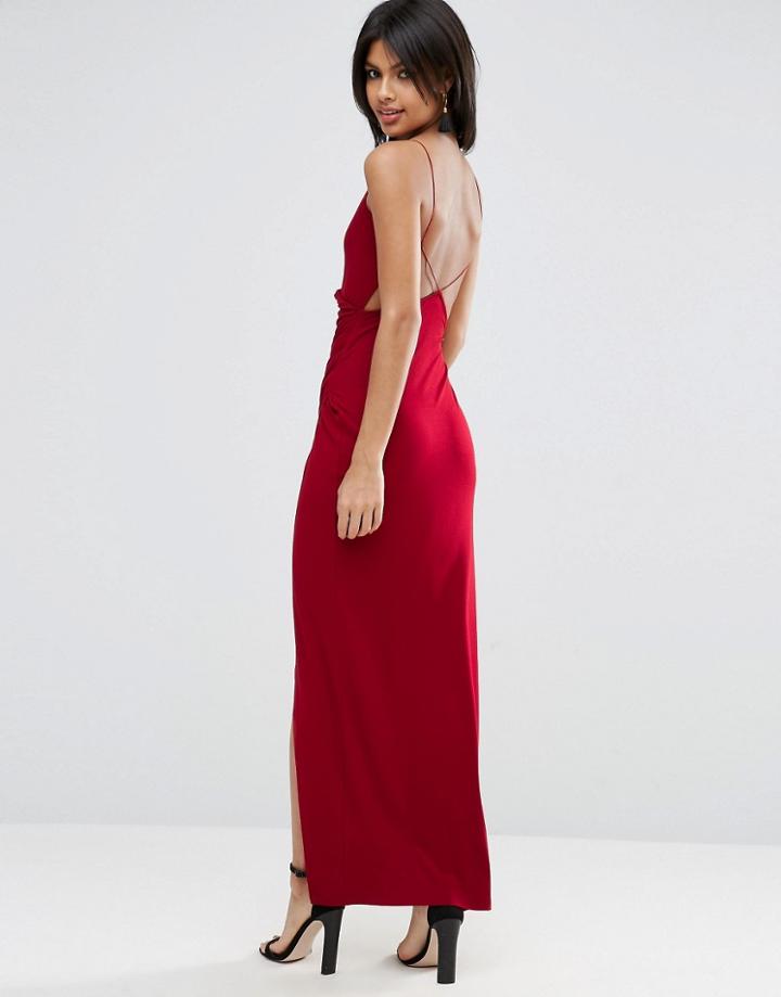 Asos Drape Cami Maxi Dress - Red