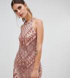 River Island Embellished Bodycon Dress In Pink - Pink