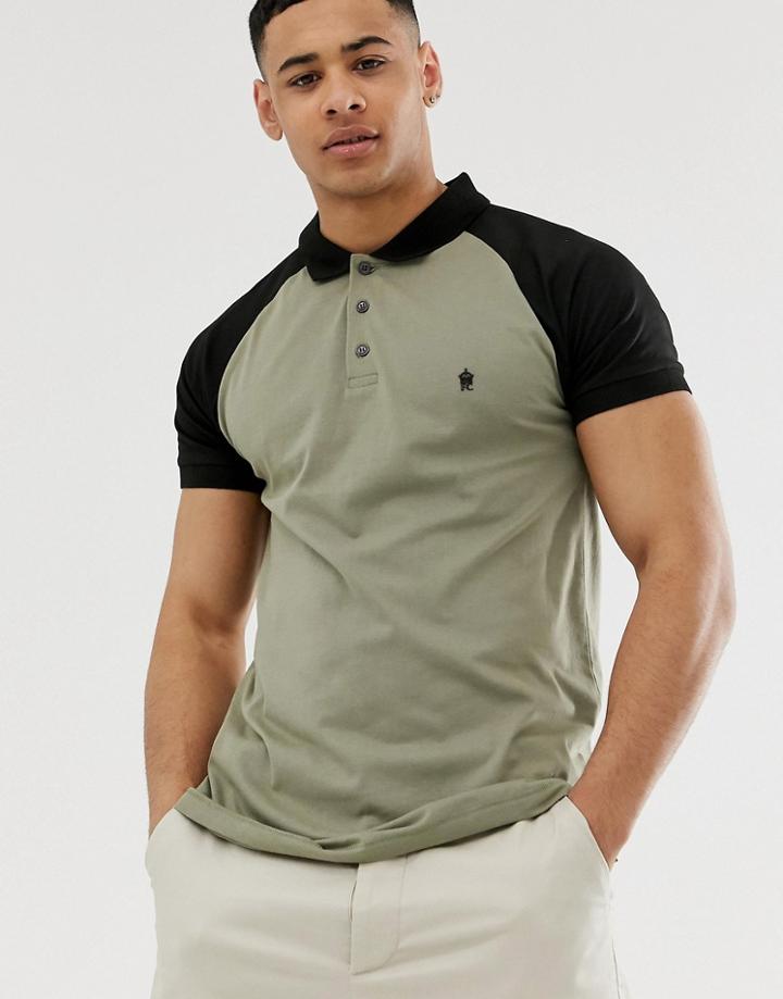 French Connection Raglan Logo Polo-green