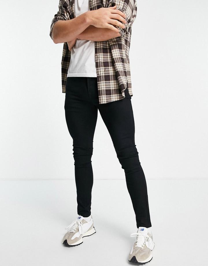 Topman Spray On Jeans In Black