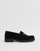 Asos Design Motivate Suede Chunky Loafers In Black