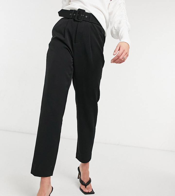 Vero Moda Tall Cigarette Pants With Belted Waist In Black