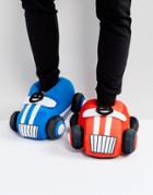 Asos Car Slippers In Red And Blue - Multi