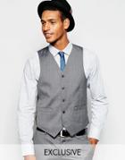 Feraud Herringbone Suit Vest - Gray