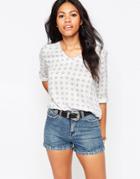 B.young Galanda Geo Printed Blouse - Chambray Blue