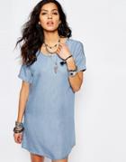 Noisy May Denim Shift Dress - Blue