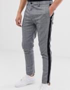 Brave Soul Check Pants With Taping - Black