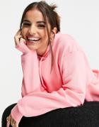 Monki Oda Cotton Hoodie In Pink - Pink
