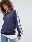 Adidas Originals Tnt Tape Crew Neck Sweat In Navy Blue - Navy