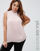 New Look Plus High Neck Shell Top - Pink