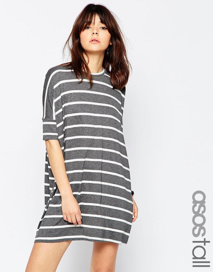 Asos Tall T-shirt Dress In Stripe - Multi