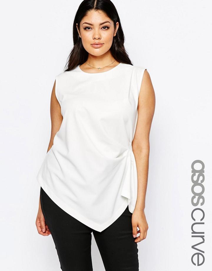 Asos Curve Sleeveless Origami Top - Ivory