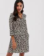 Vila Leopard Print Smock Dress-multi