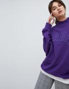 Charm's High Neck Logo Sweat - Purple