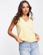Asos Design Ultimate Organic Cotton Blend Scoop Neck Tank Top In Yellow