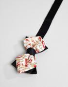 Asos Design Floral Jacquard Bow Wedding Tie - Gold