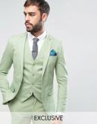 Only & Sons Super Skinny Jacket In Cotton Sateen - Green