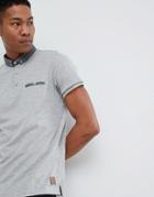 Brave Soul Contrast Pocket And Collar Polo - Gray