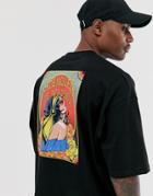 Asos Design Oversized T-shirt With Mystic Lady Back Print-black