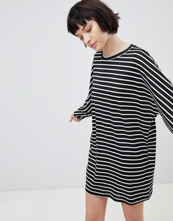 New Look Stripe Jersey Tunic Dress - Black