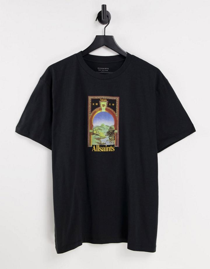 Allsaints Kabbal Graphic T-shirt In Black