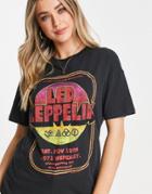 Pull & Bear Led Zeppelin Oversized Band T-shirt In Black