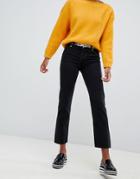 Monki Mid Waist Mokonoki Straight Leg Jeans In Black - Black