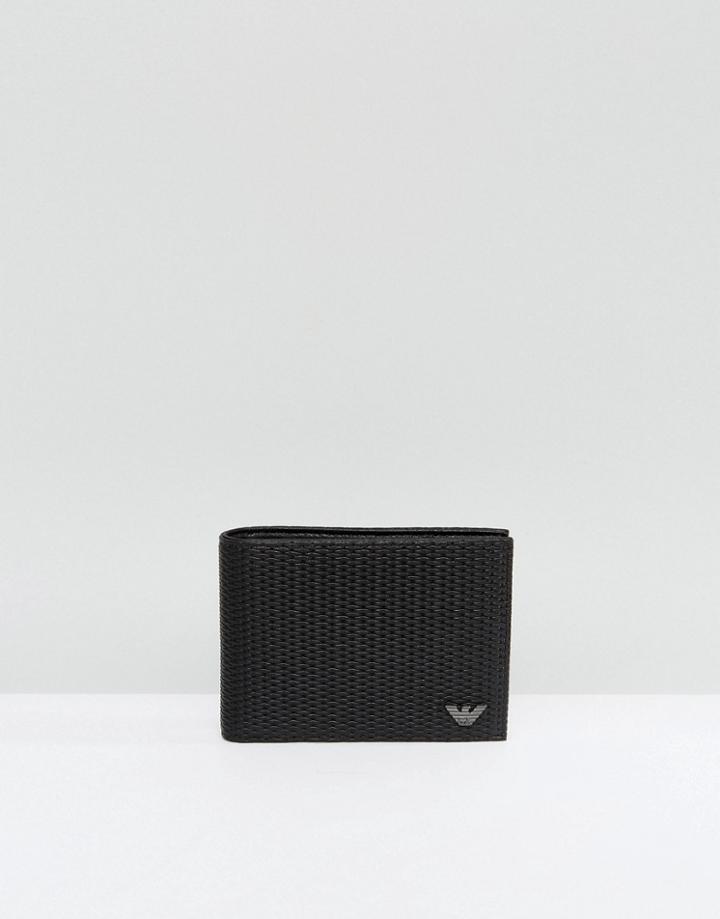 Armani Jeans Embossed Wallet In Black - Black