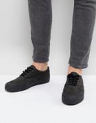 Asos Lace Up Sneakers In Black Warm Handle - Gray