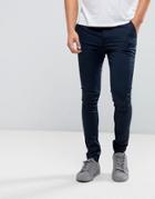 Asos Extreme Super Skinny Chinos In Navy