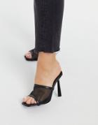Truffle Collection Stiletto Heeled Mule With High Vamp In Black