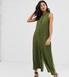 Asos Design Tall Casual Culotte Shirt Jumpsuit - Multi