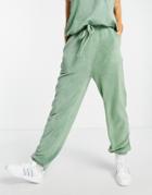 Daisy Street Relaxed Straight Leg Sweatpants In Green - Part Of A Set