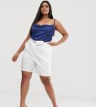 Outrageous Fortune Plus City Short With Belt Detail In White - White