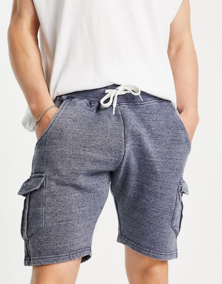 Le Breve Jersey Cargo Short In Denim Blue - Part Of A Set