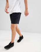 Pull & Bear Check Shorts In Black With Drawstring - Black