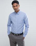 Jack & Jones Premium Slim Shirt In Linen - Blue