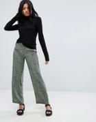 To Be Adored Alisa Silk Leopard Print Pants - Green