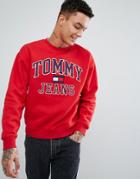 Tommy Jeans 90's Capsule Logo Sweatshirt In Red - Red