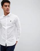 Lyle & Scott Buttondown Slim Fit Poplin Shirt With Stretch In White - White
