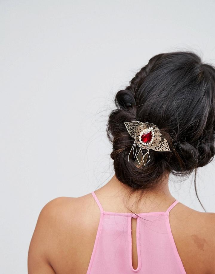 Asos Vintage Style Filigree Hair Clip - Multi