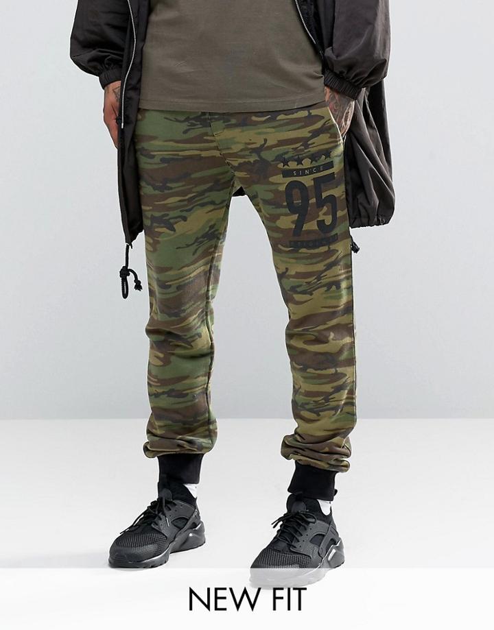 Asos Skinny Joggers With Camo Print - Green