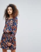 Getsuz Penny Burnt Floral Print Dress - Blue