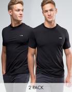 Armani Jeans T-shirt With Crew Neck 2 Pack In Black - Black