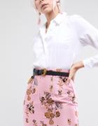 Asos Long Tipped Western Waist And Hip Belt With American Gold Fittings - Black