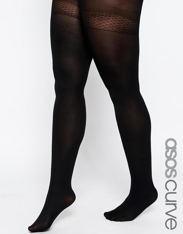 Asos Curve Skin Firming Support 120 Denier Tights - Black