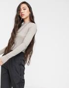 Weekday Meja Long Sleeve Top In Gray